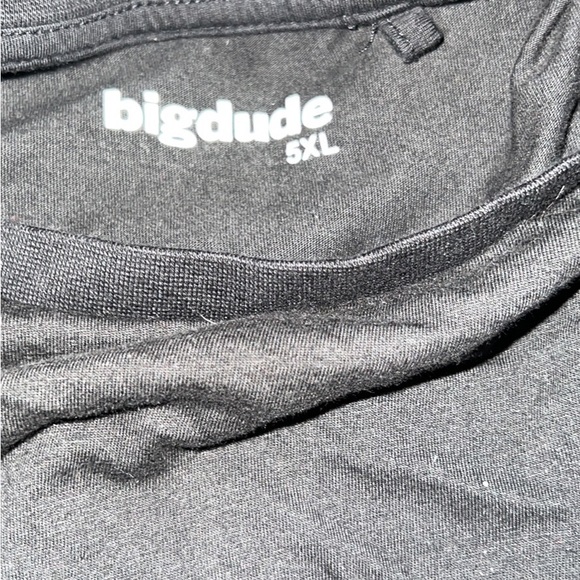 Big Dude size 6X &  5XLT 5X Black Tee Shirt - Picture 2 of 3